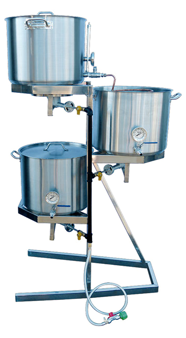 Stainless Steel 3 Tier Gravity Brew Rig